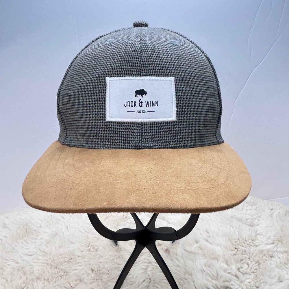 Kids Jack &‎ Winn Hat Co Houndstooth Buffalo Patch Adjustable Baseball Cap